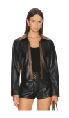 Central Park West Atlas Faux Leather Jacket In Black