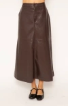 Central Park West Beatrix Vegan Midi Skirt In Chocolate