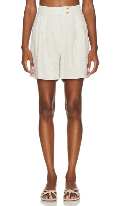 Central Park West Beckett Linen Shorts In 亚麻