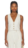 Central Park West Beckett Linen Vest In 亚麻