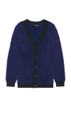 Central Park West Benjie Eyelash Cardigan In Blue
