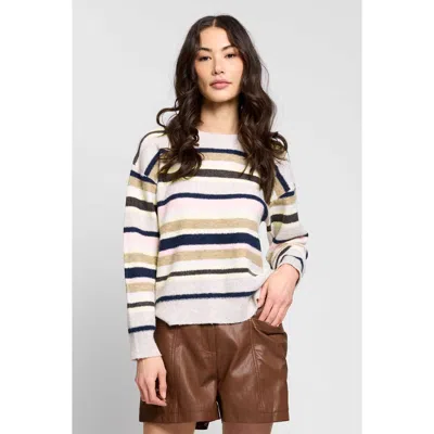 Central Park West Birch Striped Crew In Multi