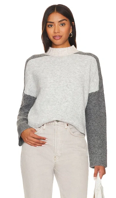 Central Park West Bobbie Colorblock Turtleneck In Grey