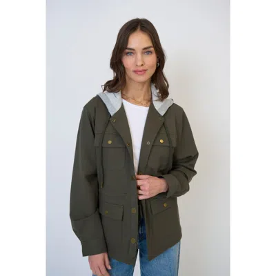 Central Park West Brady Ponte Army Jacket In Green