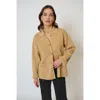 Central Park West Brooke Sweater Barn Jacket In Gold