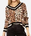 Central Park West Calla V-neck Top In Leopard Print