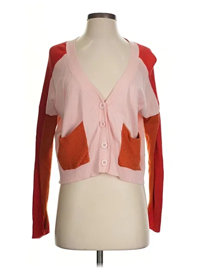 Pre-owned Central Park West Cardigan Sweater In Pink