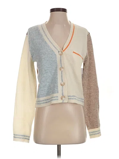Central Park West Cardigan Sweater In Tan