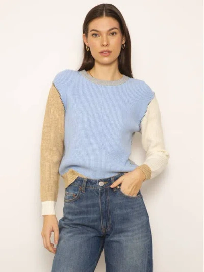 Central Park West Casey Colorblock Crew In Blue Multi