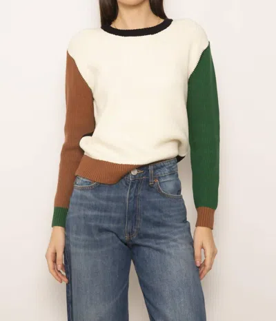 Central Park West Casey Crew Sweater In Black Multi