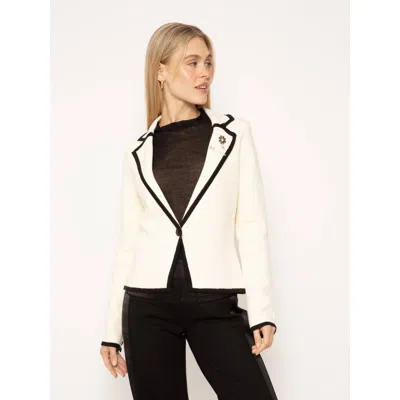 Central Park West Cece Sweater Blazer In Ivory