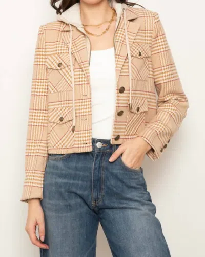 Central Park West Celine Plaid Dickie Jacket In Camel In Multi