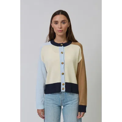 Central Park West Chloe Colorblock Cardigan In Multi