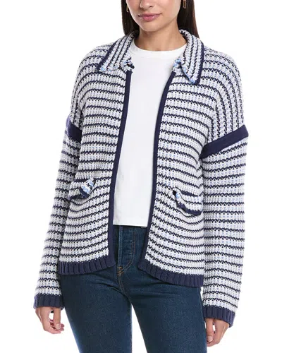 Central Park West Chunky Novelty Jacket In Blue