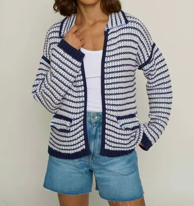 Central Park West Chunky Novelty Jacket In Blue Multi
