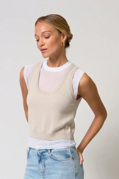 Central Park West Coen Double Layer Sweater In Neutral