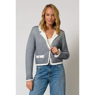 Central Park West Coen Garter Stripe Jacket In Blue