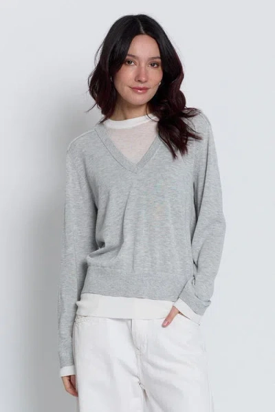Central Park West Coen Layered Vneck In Gray