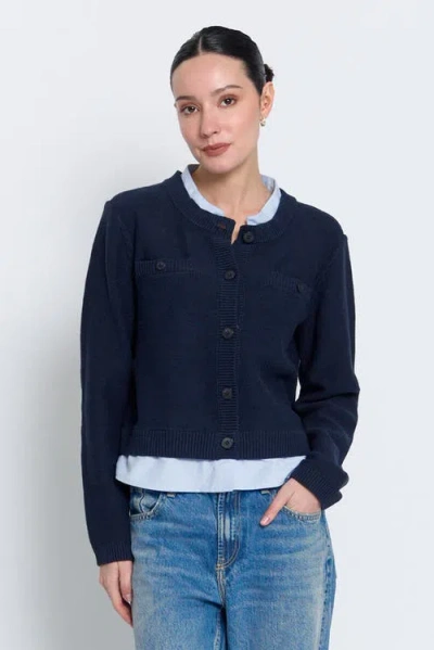 Central Park West Coen Towfer Cardi In Blue