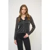 Central Park West Colette Sheer Lurex Cardigan With Cami In Gray