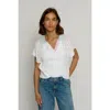 Central Park West Colorblock Pointelle Polo In White