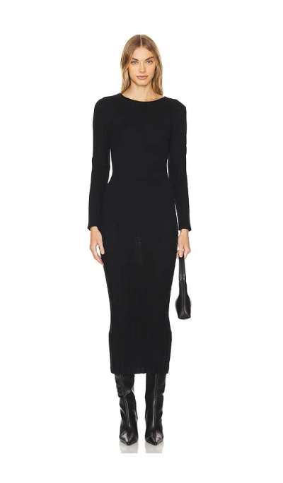 Central Park West Constance Cable Maxi Dress In 블랙