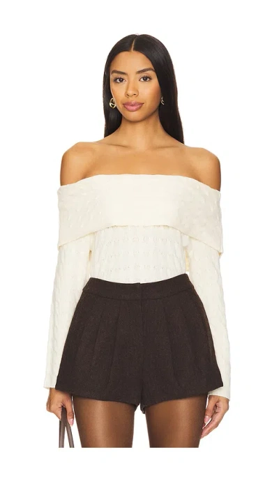 Central Park West Constance Cable Off Shoulder In White