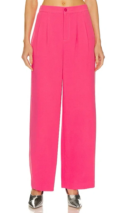 Central Park West Daisy Wideleg Pants In Pink