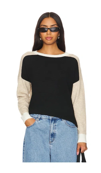 Central Park West Deacon Blocked Crewneck In Blk Combo