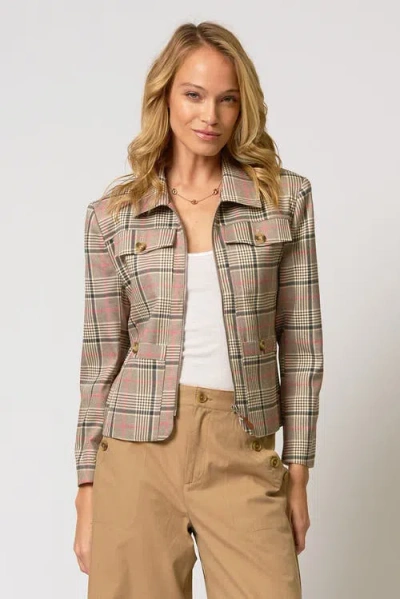 Central Park West Dean Zip Up Pocketed Jacket In Gray