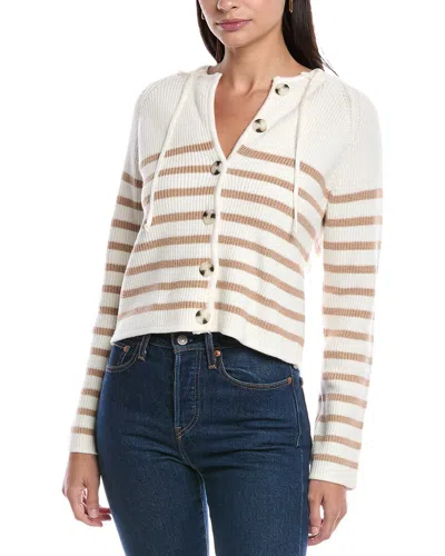 Central Park West Dickey Hooded Cardigan In Neutral