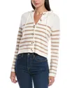 Central Park West Dickey Hooded Cardigan In White