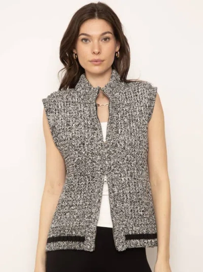 Central Park West Dove Sweater Vest In White Black