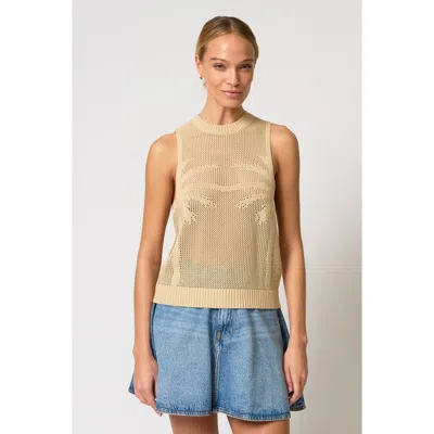 Central Park West Eden Palm Tree Mesh Shell In Brown