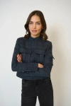 Central Park West Eden Plaid Military Jacket In Multi