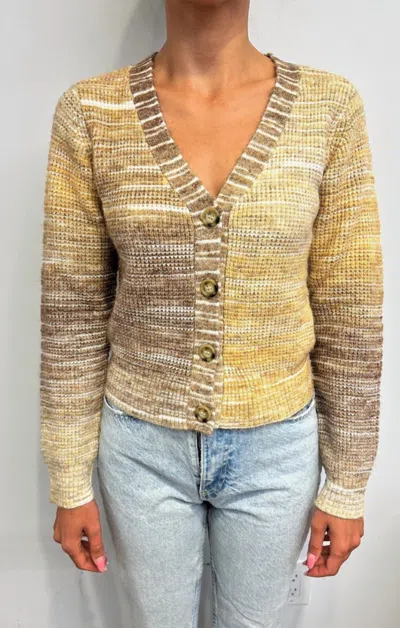 Central Park West Esmerelda Lightweight Cardigan In Ruby Multi Stripe