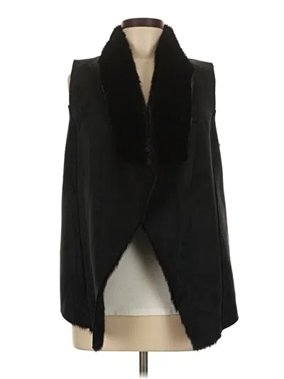 Pre-owned Central Park West Faux Fur Vest In Black