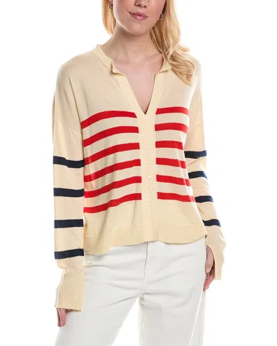 Central Park West Flynn Nautical Sweater In White