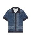 Central Park West Foulard Print Buttondown Shirt In Blue