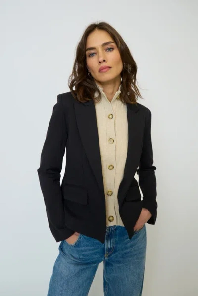 Central Park West Halsey Ponte Dickey Jacket In Black