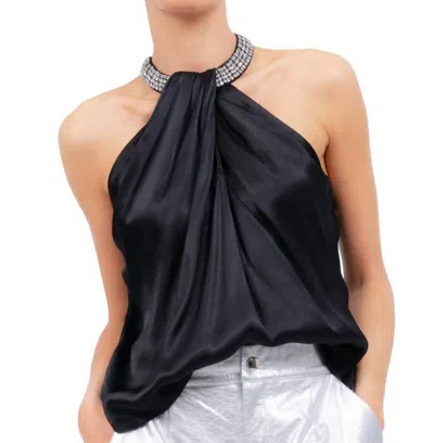 Central Park West Illana Halter Top In Black