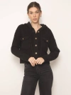 Central Park West Jett Oversized Cropped Hoodie In Black