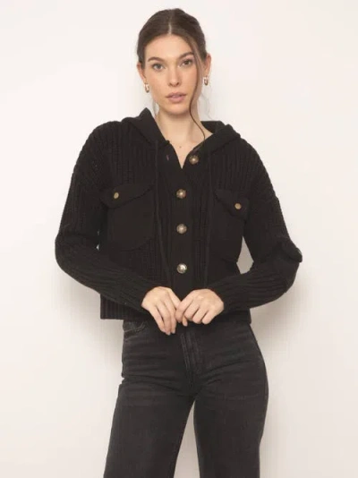 Central Park West Jett Oversized Cropped Hoodie In Black