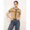 Central Park West Jules Crochet Top In Camel Combo In Camel