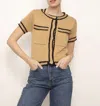 Central Park West Jules Crochet Top In Camel Combo In Multi