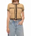 Central Park West Jules Crochet Top In Camel Combo In Multi