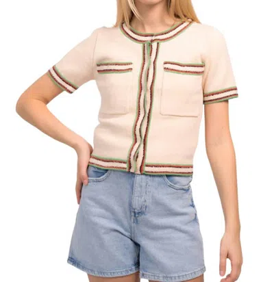Central Park West July Short Sleeve Cardi In Multi