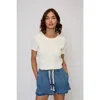 Central Park West Junie Cable Tee In White