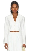 Central Park West Leila Crop Blazer In 화이트