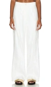 Central Park West Leila Linen Pant In 화이트